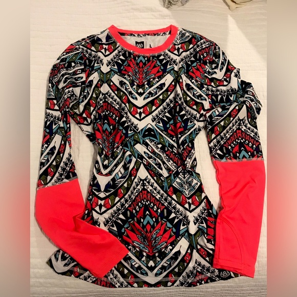 686 Women Bliss Baselayer Long Sleeve Shirt Tribe Color block size L - Picture 3 of 5